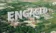 An aerial view of campus with the word "Engaged" on top of it