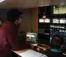 A picture of students broadcasting a basketball game from the Dordt Media Network Truck
