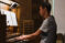 Male organist having an organ lesson
