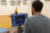 Student and faculty member work in the bio-physics lab