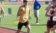 A picture of a Dordt runner during a track race