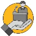 person talking on podium icon