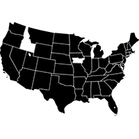 A map of the U.S. highlighting Idaho and southern Iowa