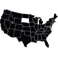 Map of U.S. highlighting South Dakota and Hull Western Christian High School