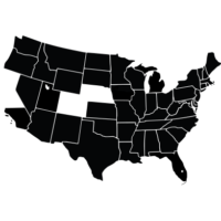 A map of the U.S. with northern and central California, Colorado, and Nebraska highlighted