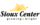 Logo for Sioux Center showing sunlight icon and highlighting "growing" and "bright"