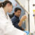 A Dordt professor works with a student in a lab