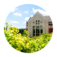 circle photo of the back of dordt's campus building