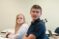 Two students participate in a class discussion