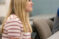 female student pays attention in class