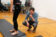 Two people work in a motion capture lab
